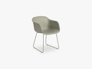 Fiber Armchair - Sled Base - Normal Shell, Dusty Green/Dusty Green
