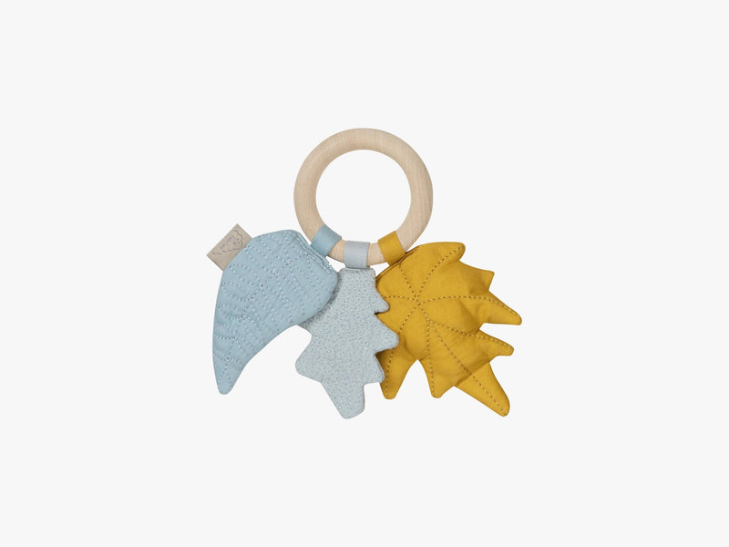 Rattle Leaves w/ maple wood ring, Mix Mustard