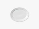 Hvid Riflet Tallerken, Oval, 34 Cm