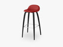 3D Bar Stool - Un-upholstered - 75 cm Black Stained Beech base, Shy Cherry shell