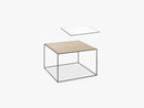Twin 49 table, black, white/oak