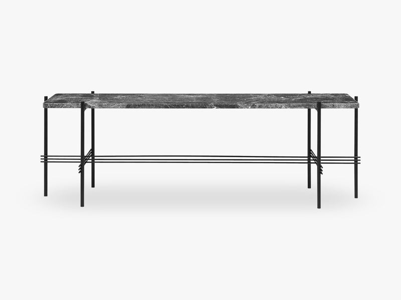 TS Console - 1 rack Black base, Marble grey top