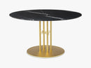 TS Column - Dining Table - Dia 130 Brass base, marble black top