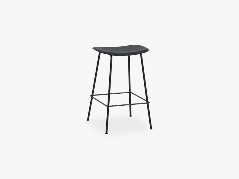 Fiber Bar Stool - Tube Base H: 65 Cm, Black/Black