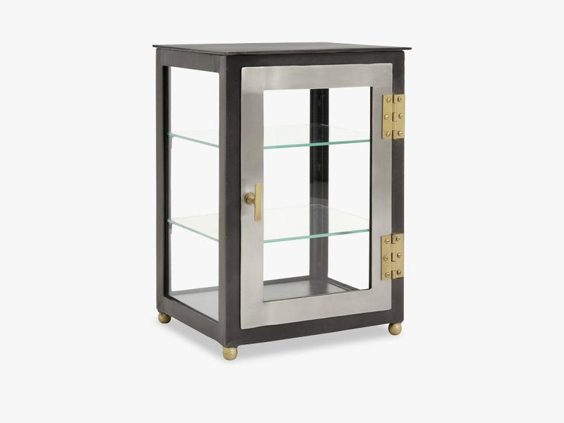 Display cabinet black/silver/brass