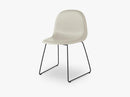 3D Dining Chair - Un-upholstered - Stackable Sledge Black base, Moon Grey shell