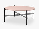 TS Coffee Table - Dia 80 Black base, glass vintage red top