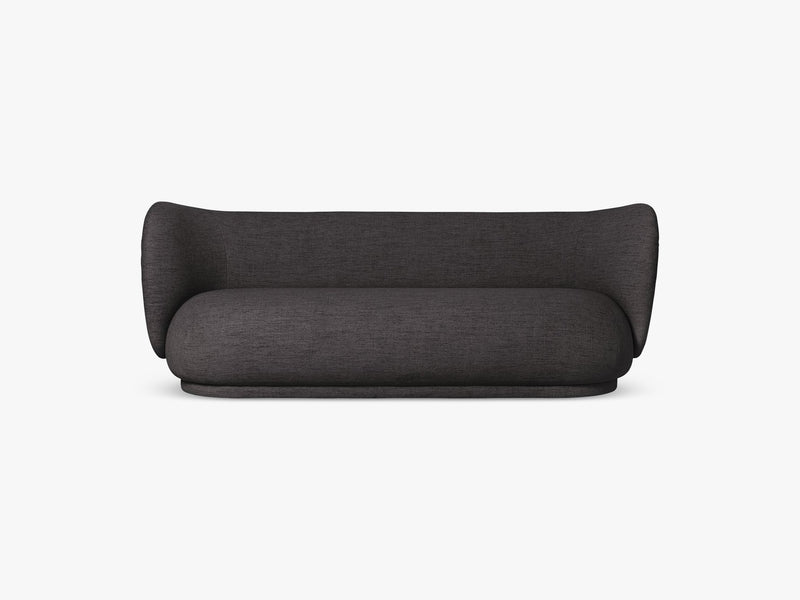 Rico 3-Seater Sofa - Boucle, Warm Dark Grey