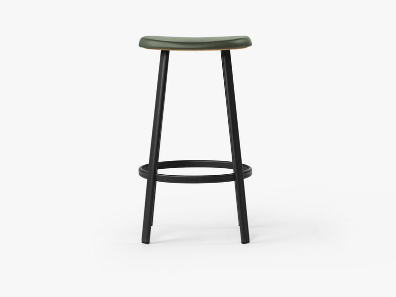 Anno Stool H75, Black/Green Leather