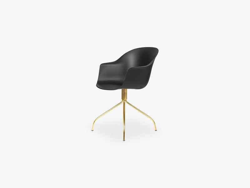 Bat Meeting Chair - Skal m Swivel base - Brass Semi Matt, Black