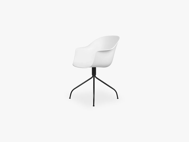 Bat Meeting Chair - Skal m Swivel base - Black Matt, Pure White