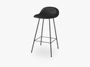 3D Counter Stool - Un-upholstered - 65 cm Center Black base, Midnight Black shell