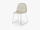3D Dining Chair - Un-upholstered - Stackable Sledge Crome base, Moon Grey shell