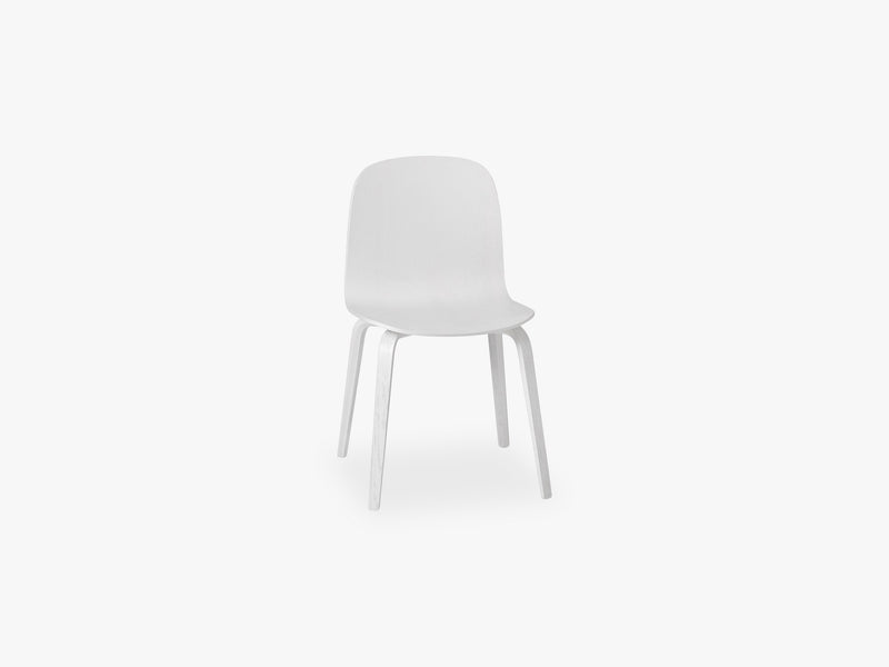 Visu Chair - Wood Base - Wood Shell, White/White