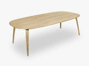 GUBI Dining Table - Eliptical - 120x230x72 cm, Oak base, Oak top