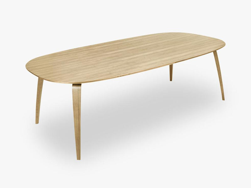 GUBI Dining Table - Eliptical - 120x230x72 cm, Oak base, Oak top