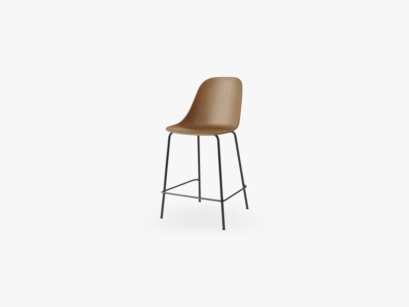 Harbour Side Chair - Counter, Black Steel Base/Khaki Shell