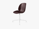 Beetle Dining Chair - Un-upholstered Casted Swivel base White, Dark Pink shell