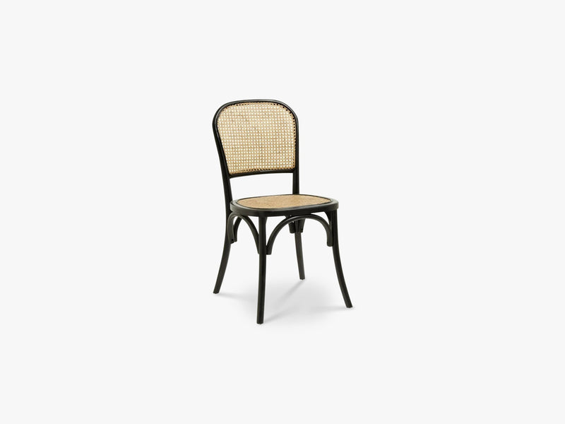 WICKY chair w wickerwork, black