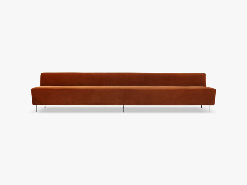 Modern Line Dining Sofa w Black legs, Gubi Velvet 641