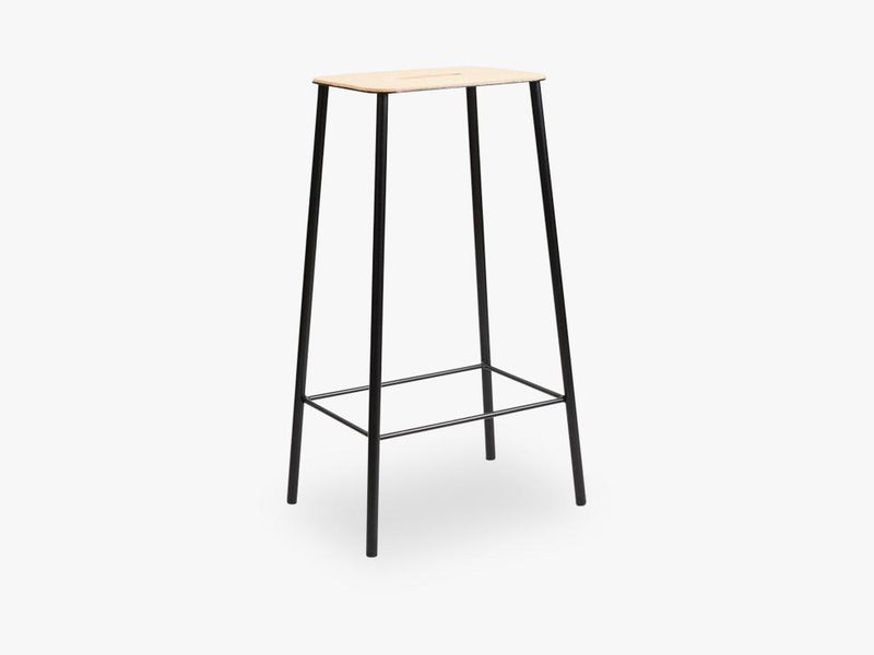 Adam Stool H76, Matt Black, Leather