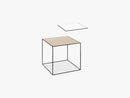Twin 35 table, black, white/oak