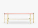 TS Console - 1 rack Brass base, glass vintage red top
