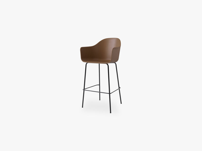 Harbour Chair - Bar, Black Steel Base/Khaki Shell