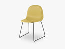 3D Dining Chair - Un-upholstered Sledge Black base, Venetian Gold shell