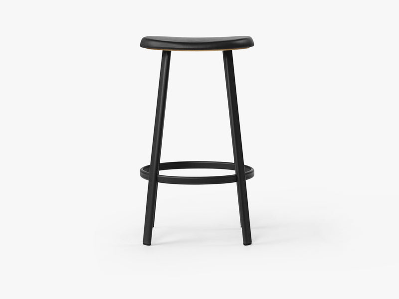 Anno Stool H75, Black/Black Leather