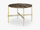 TS Coffee Table - Dia 55 Brass base, marble brown top