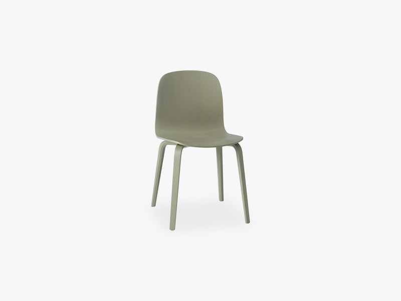 Visu Chair - Wood Base - Wood Shell, Dusty Green