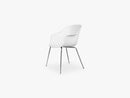 Bat Dining Chair - Skal m Conic base - Chrome, Pure White