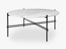 TS Coffee Table - Dia 80 Black base, Marble white top