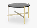 TS Coffee Table - Dia 55 Brass base, marble black top