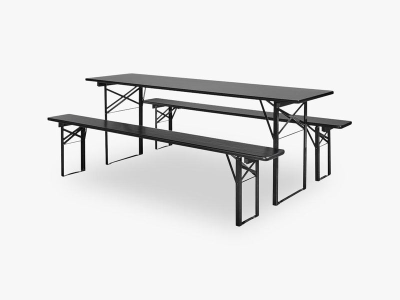 Table/bench set, black s/3, L