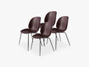 Beetle Dining Chair 4 pcs - Conic Black Matt Base, Dark Pink