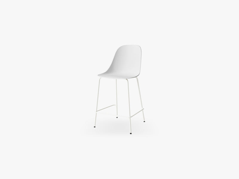 Harbour Side Chair - Counter, Light Grey Steel Base/Light Grey Shell