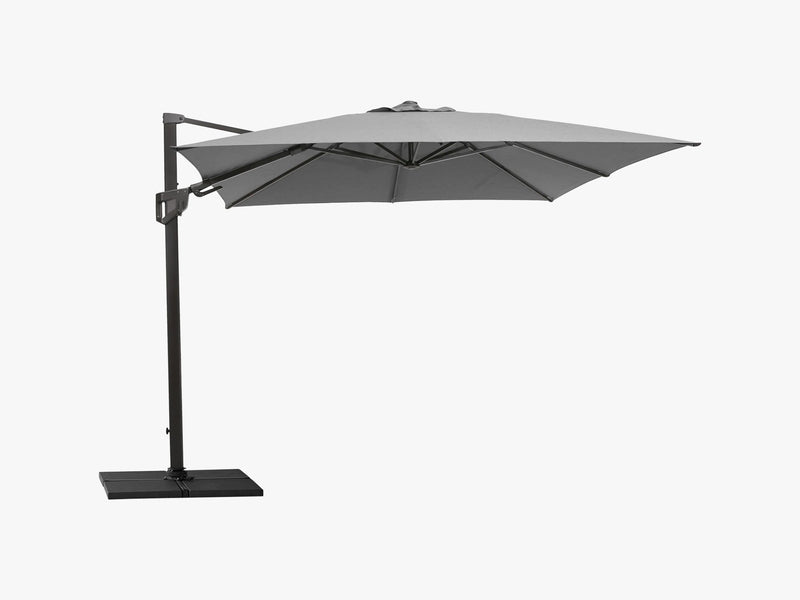 Hyde Luxe Tilt Parasol Inkl Fod - 3X3 M, Anthracite