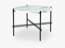 TS Coffee Table - Dia 55 Black base, Marble white top