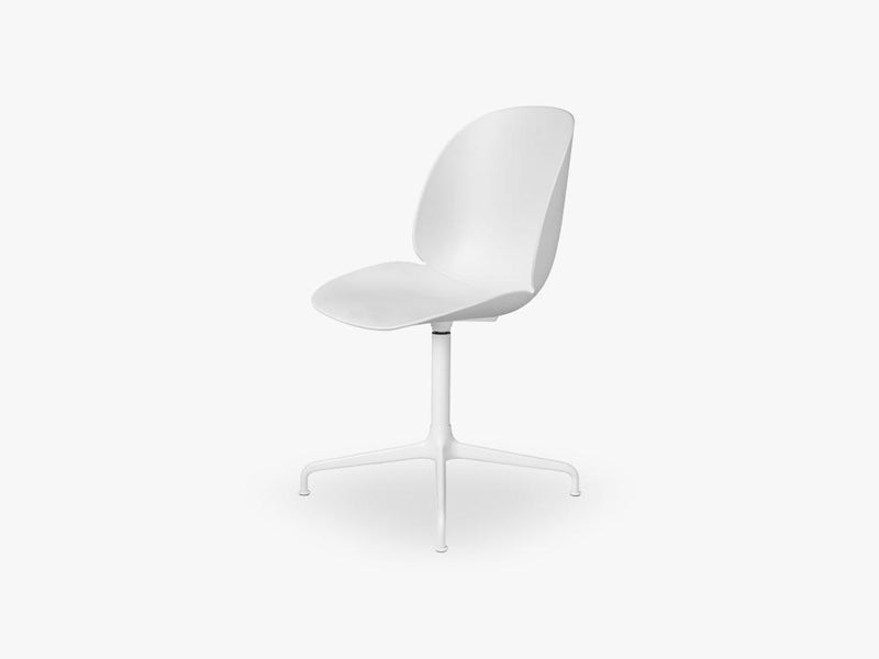 Beetle Meeting chair - Un-upholstered - 4-star swivel White base, White shell