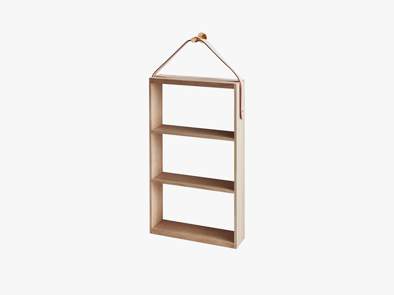 Norr Shelf, Oak/Leather/Brass