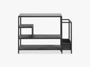 Iron shoe rack with black shelf