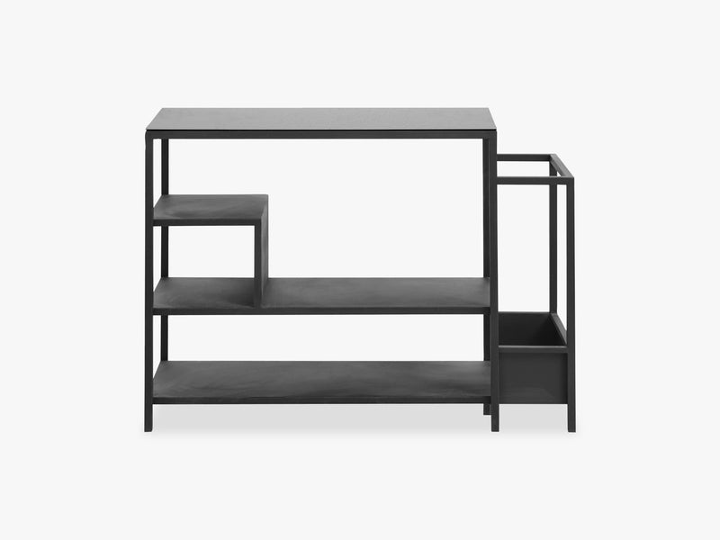 Iron shoe rack with black shelf