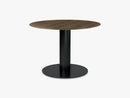 GUBI 2.0 Dining Table - Round - Ø110 - Black base, Walnut top