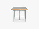 Linoleum Table Top, Grey with Oak Edges