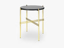 TS Coffee Table - Dia 40 Brass base, glass Graphite Black top