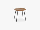 Fiber Stool - Tube Base H: 45 Cm, Silk Leather - Cognac/Black