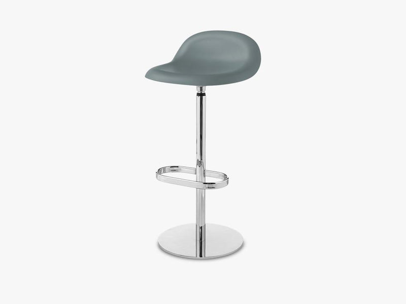 3D Bar Stool - Un-upholstered - 75 cm Swivel Chrome base, Rainy Grey shell