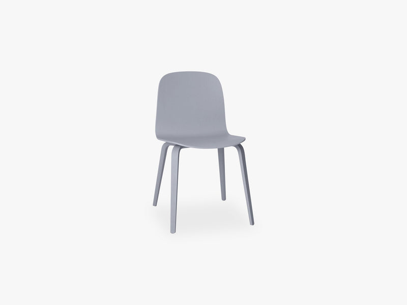 Visu Chair - Wood Base - Wood Shell, Grey